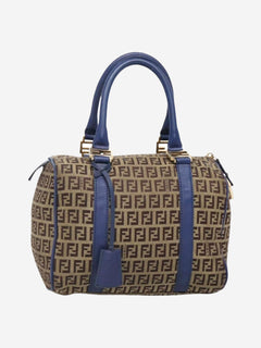 Brown Zucchino canvas Boston bag Top Handle Bags Fendi 