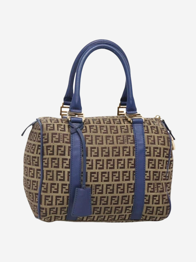 Brown Zucchino canvas Boston bag Top Handle Bags Fendi 