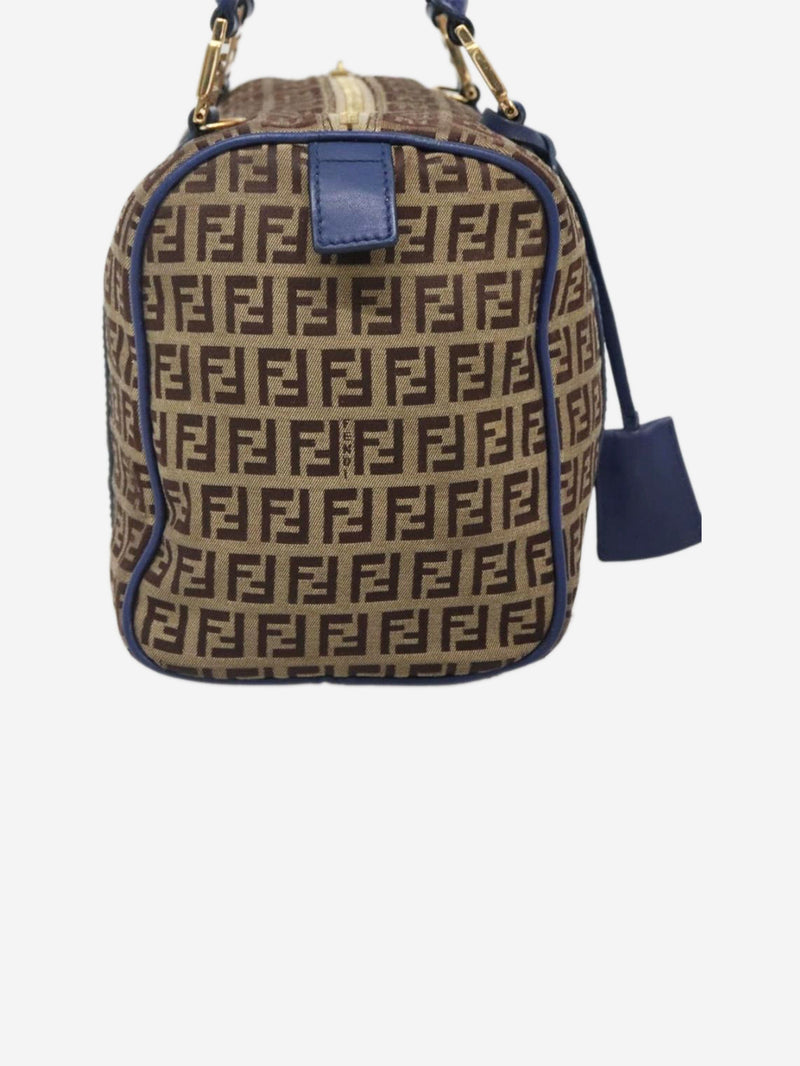 Brown Zucchino canvas Boston bag Top Handle Bags Fendi 