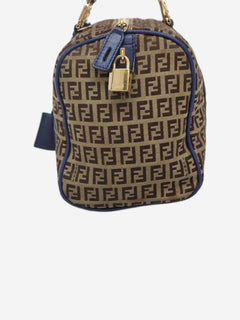 Brown Zucchino canvas Boston bag Top Handle Bags Fendi 