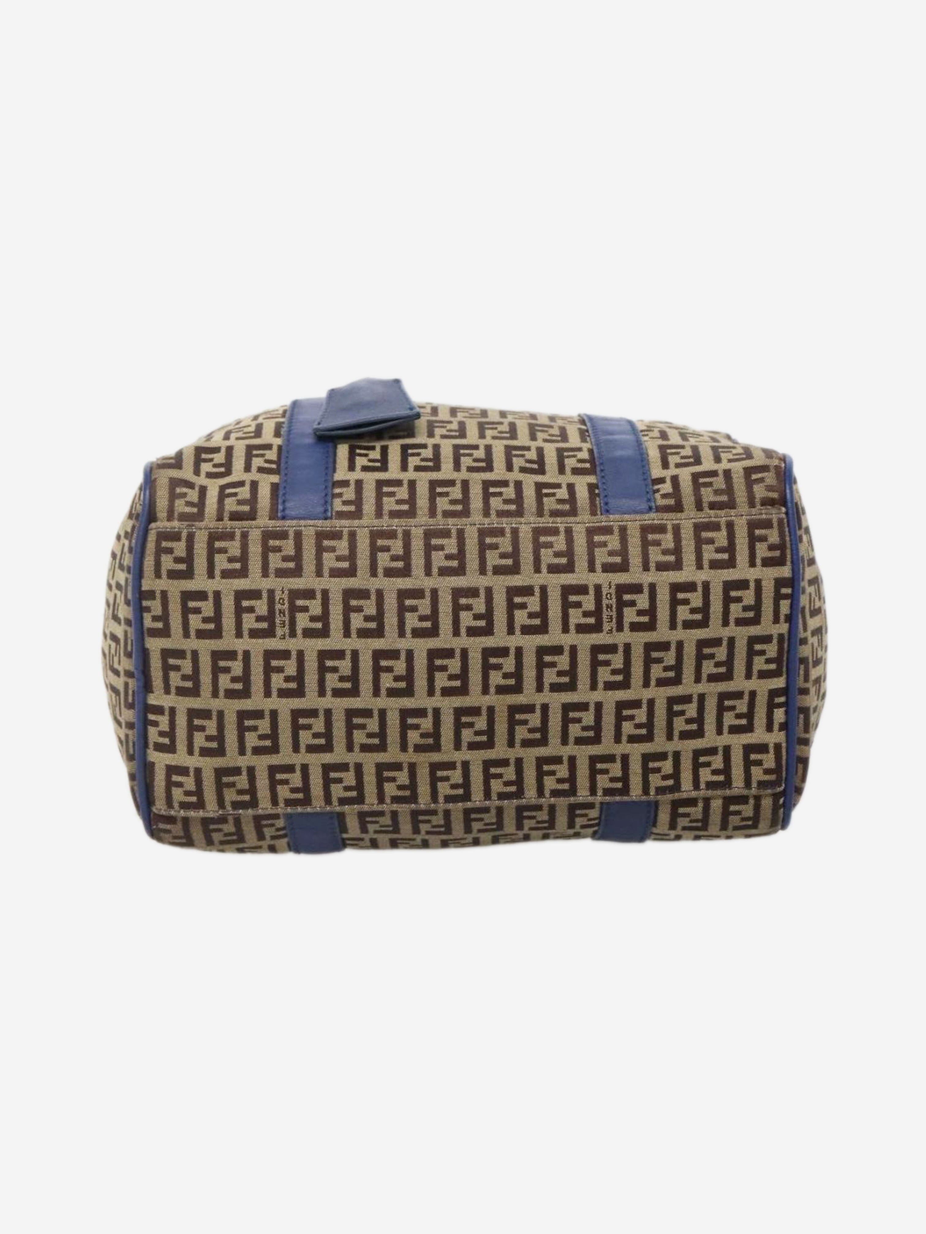 Brown Zucchino canvas Boston bag Top Handle Bags Fendi 