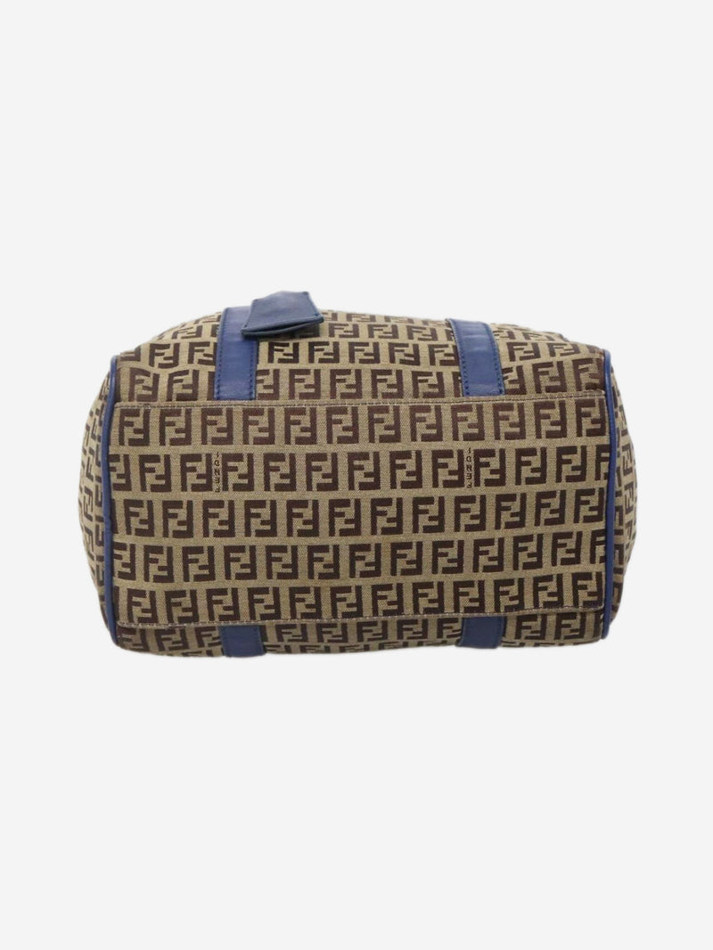 Brown Zucchino canvas Boston bag Top Handle Bags Fendi 