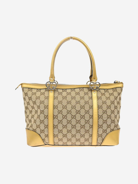 Brown Guccissima canvas top handle bag alternate image