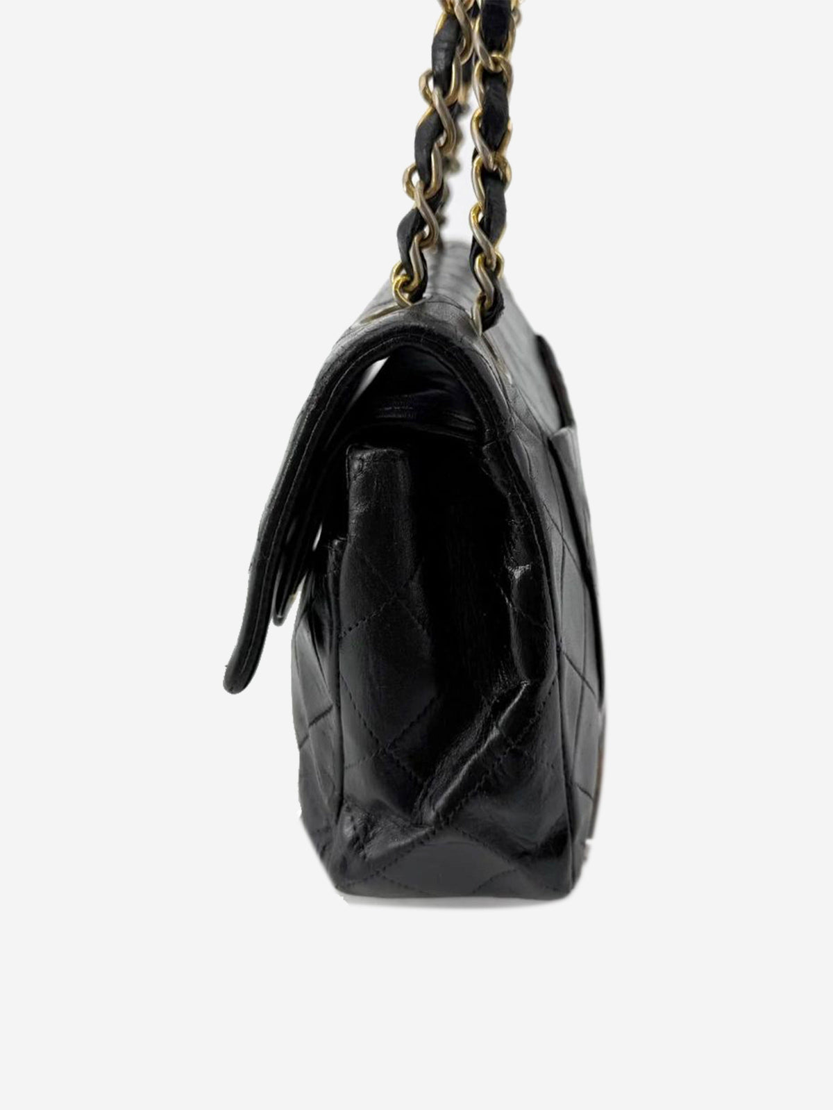 Black vintage 1991 lambskin Classic Double Flap bag Shoulder bags Chanel 