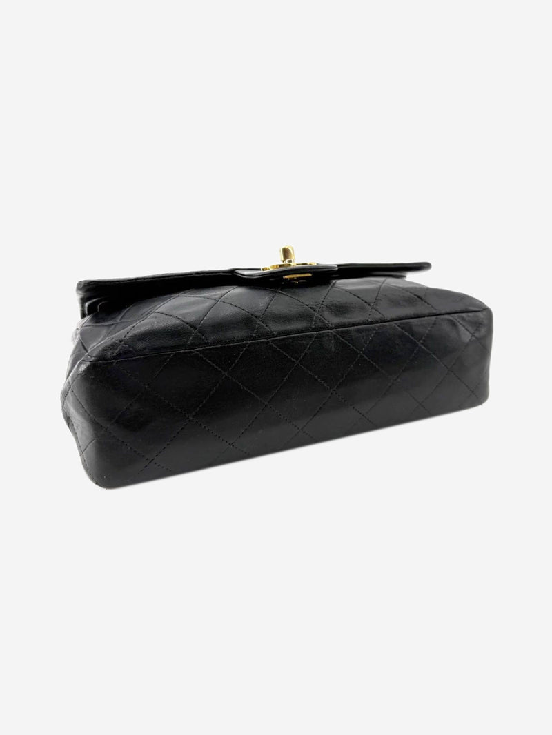 Black vintage 1991 lambskin Classic Double Flap bag Shoulder bags Chanel 