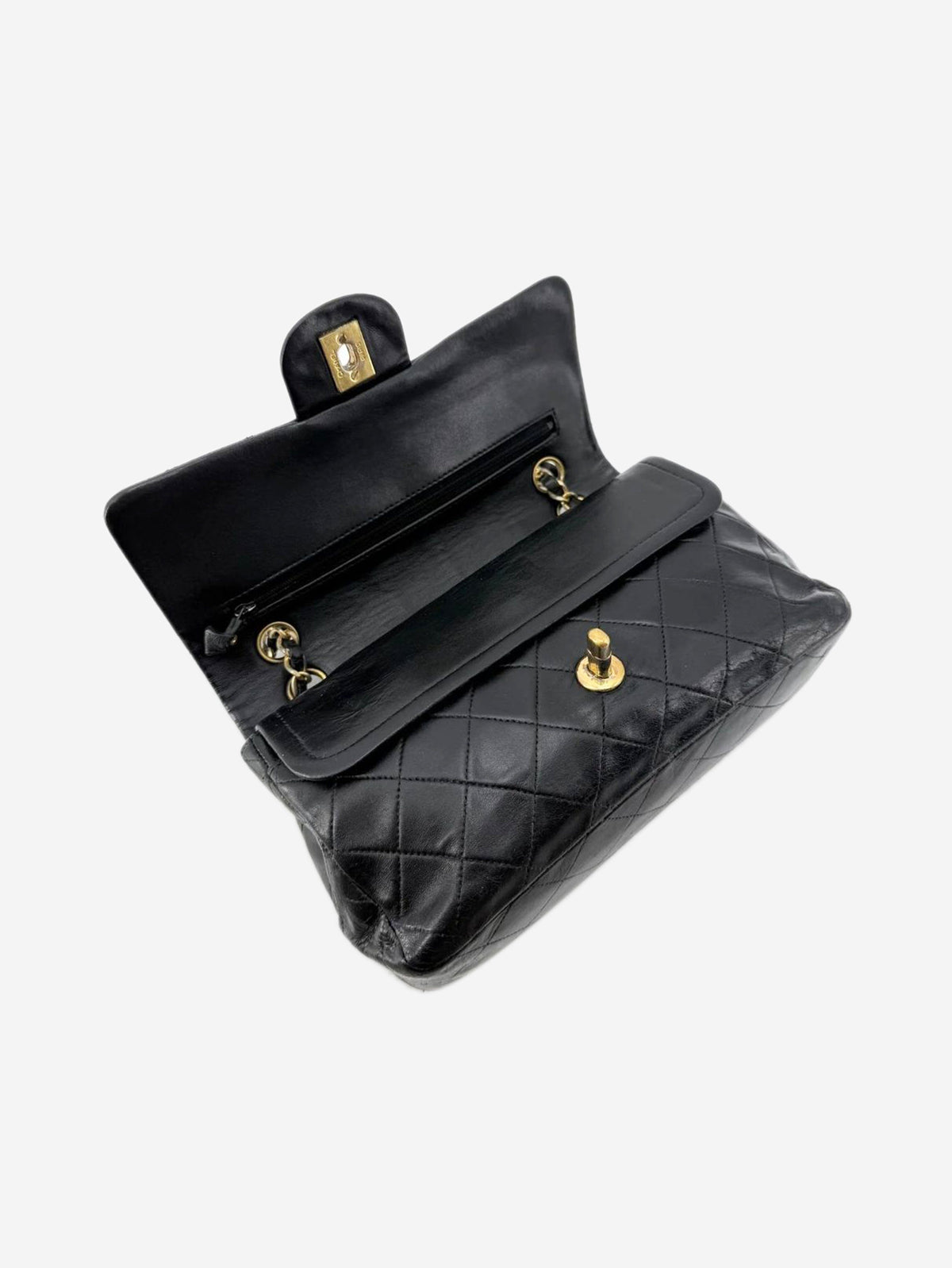 Black vintage 1991 lambskin Classic Double Flap bag Shoulder bags Chanel 