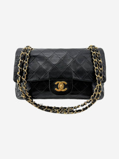 Black vintage 1991 lambskin Classic Double Flap bag Shoulder bags Chanel 