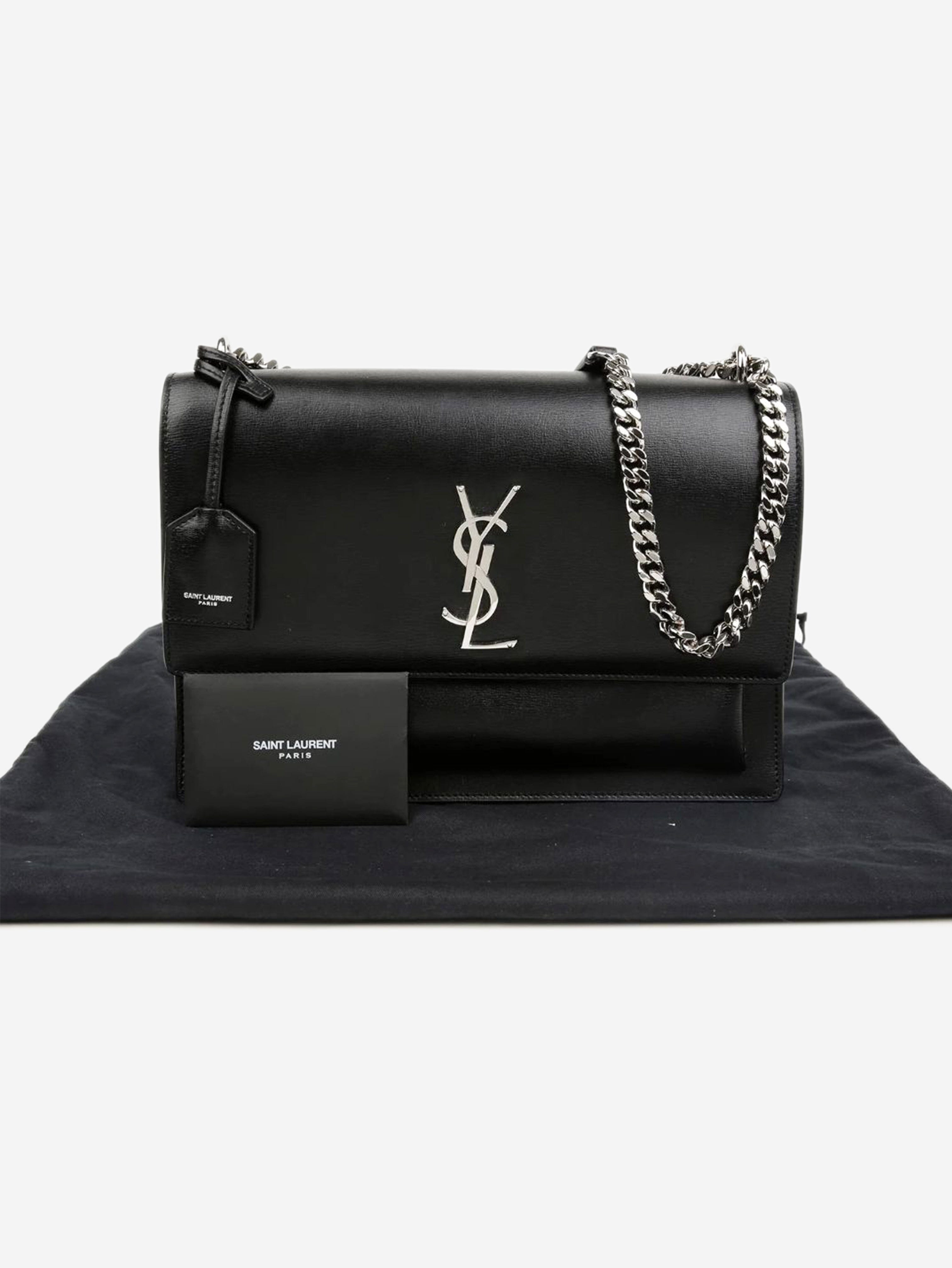 Black leather Sunset bag Cross-body bags Saint Laurent 