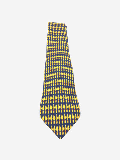 Blue nib printed necktie Scarves Gucci 