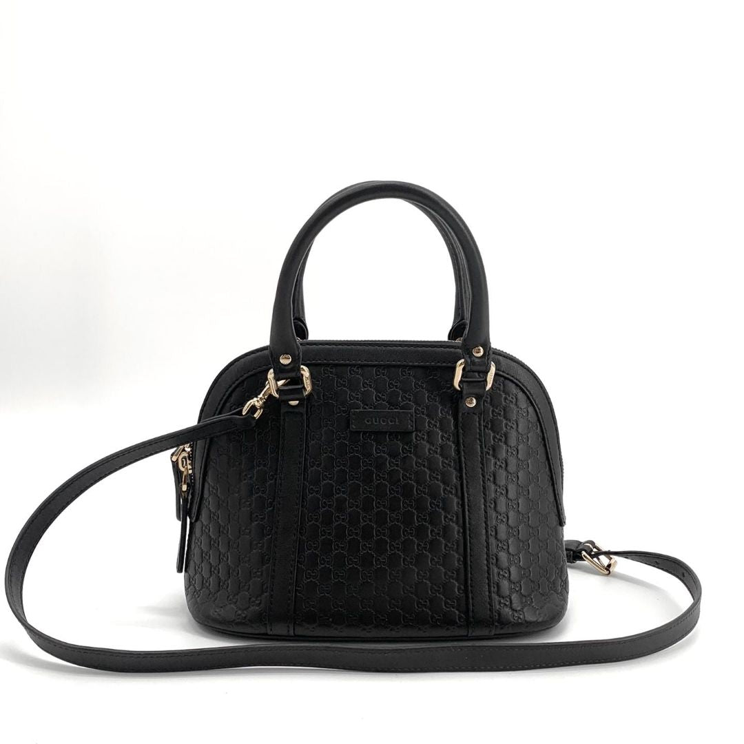 Black Guccissima Dome 2way bag