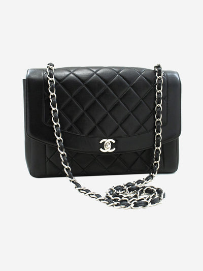 Black vintage 1996 large lambskin Diana flap bag Shoulder Bag Chanel 