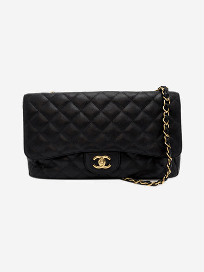Black 2009 jumbo caviar Classic Double Flap bag Cross-body bags Chanel 