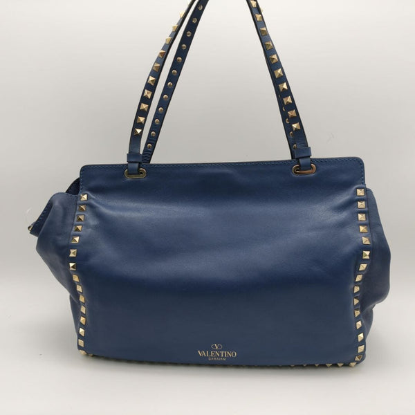 Blue Rockstud leather shoulder bag product image