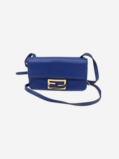 Blue Duo Baguette leather shoulder bag