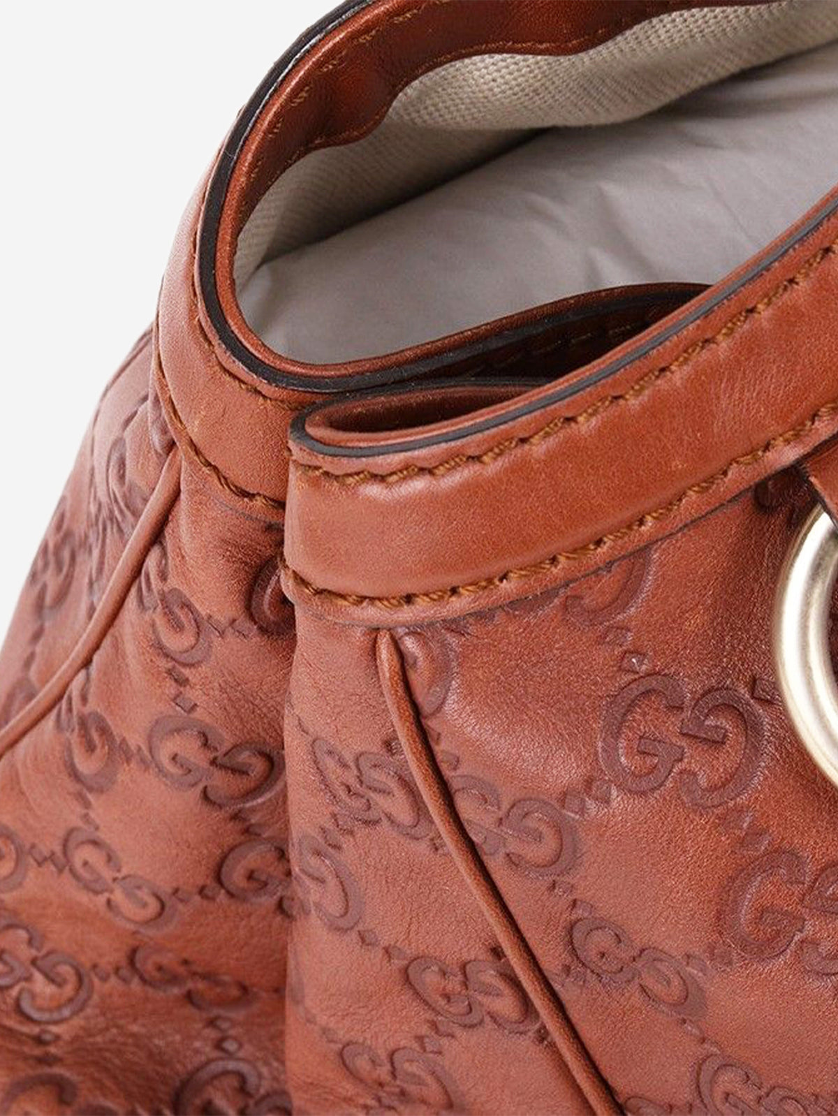 Brown Guccissima Sukey top handle bag