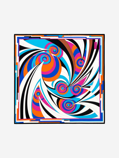 Multicolour silk printed scarf