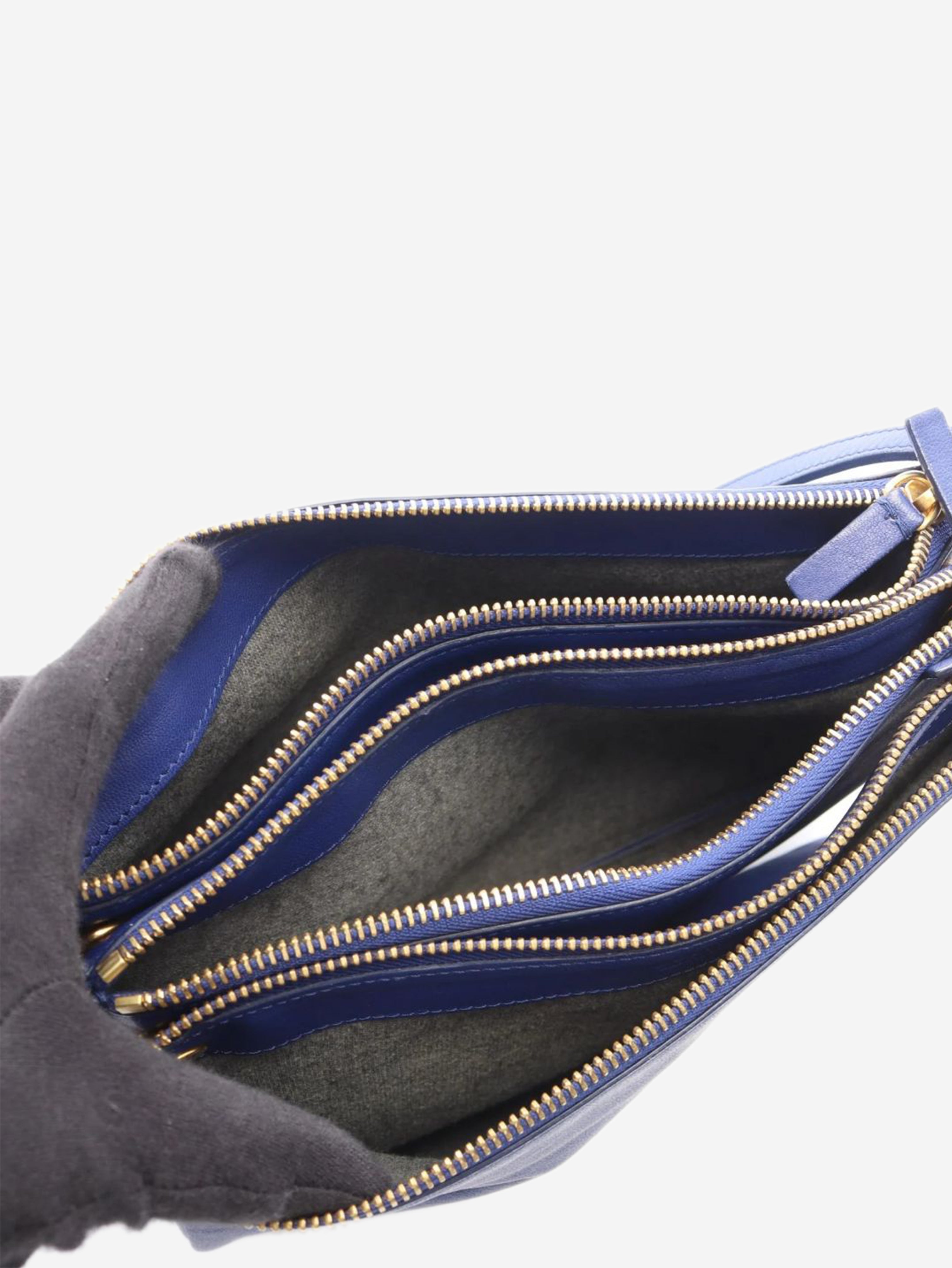 Blue Trio leather shoulder bag