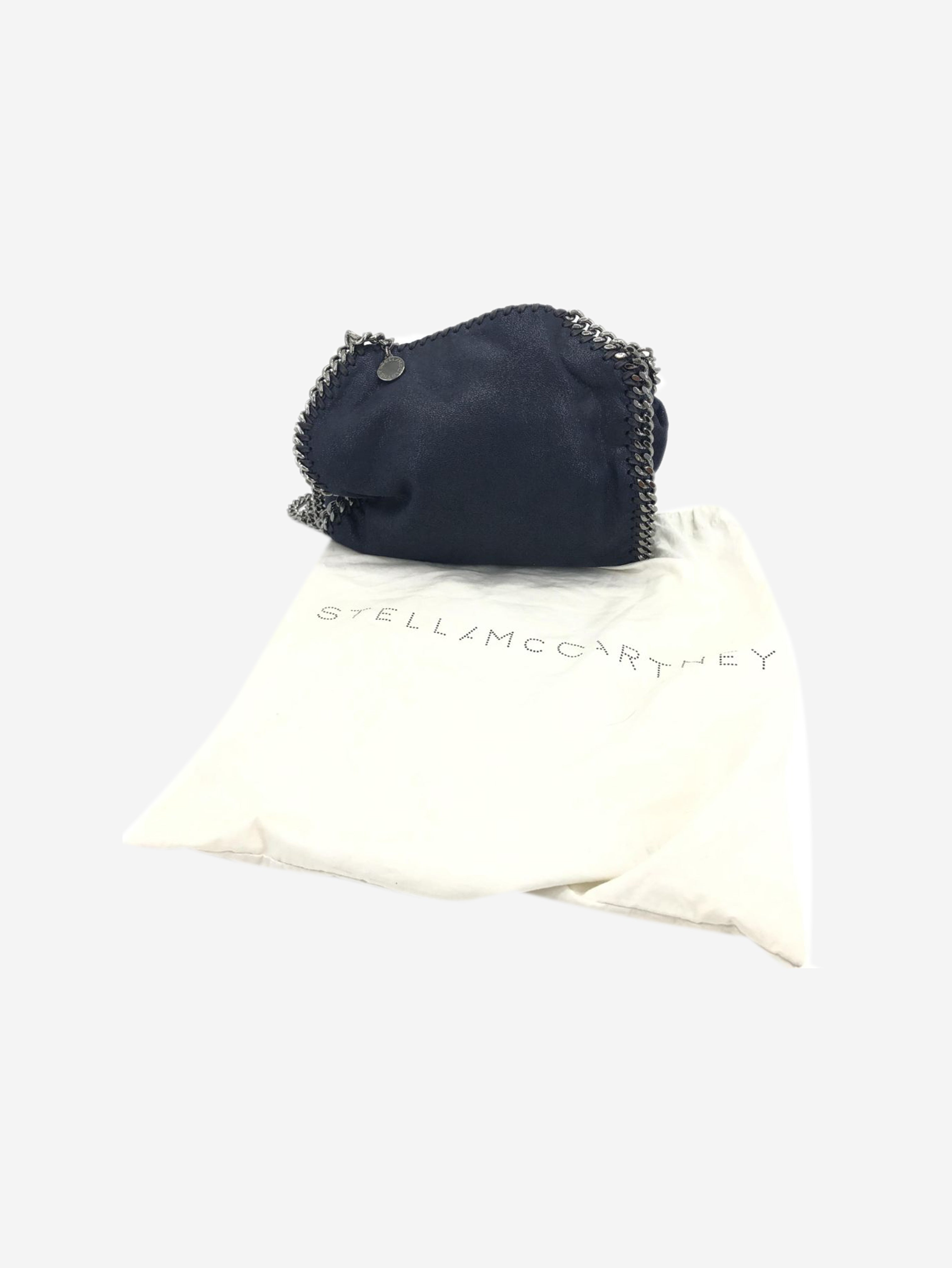 Navy Falabella chain shoulder bag
