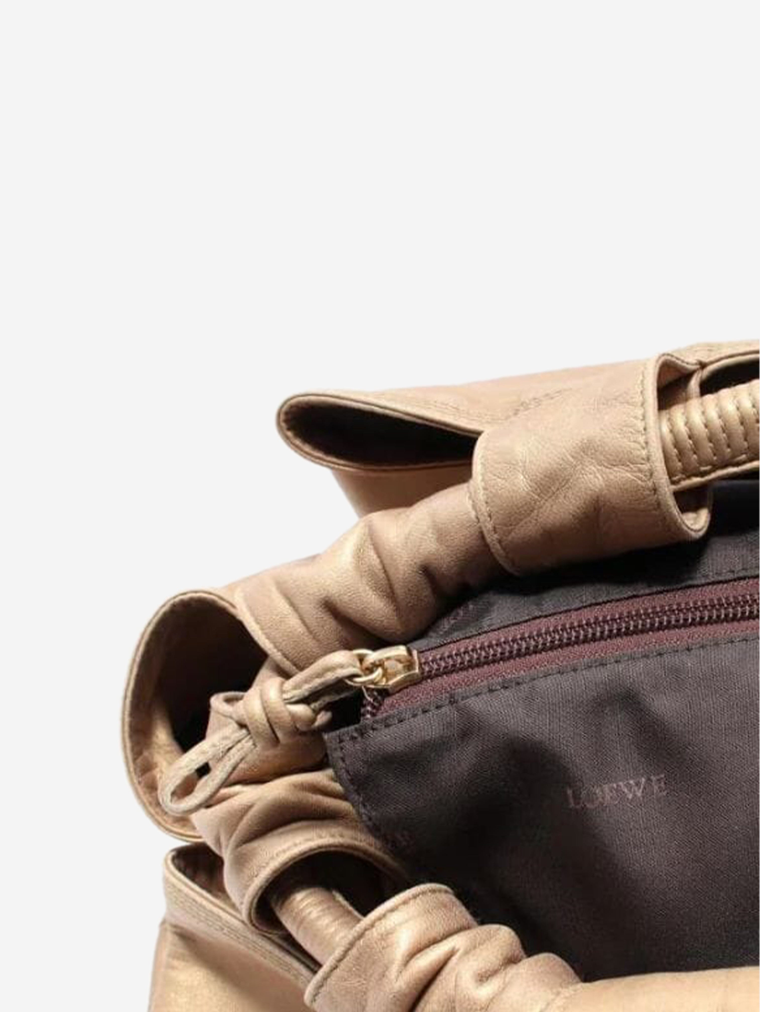 Gold Nappa Aire handbag Top Handle Bags Loewe 