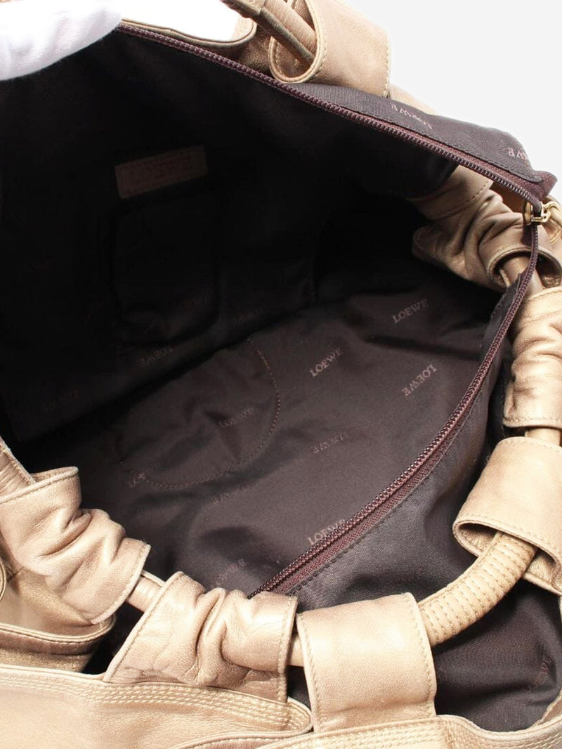 Gold Nappa Aire handbag Top Handle Bags Loewe 