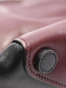 Prada Burgundy and black colourblock leather tote bag