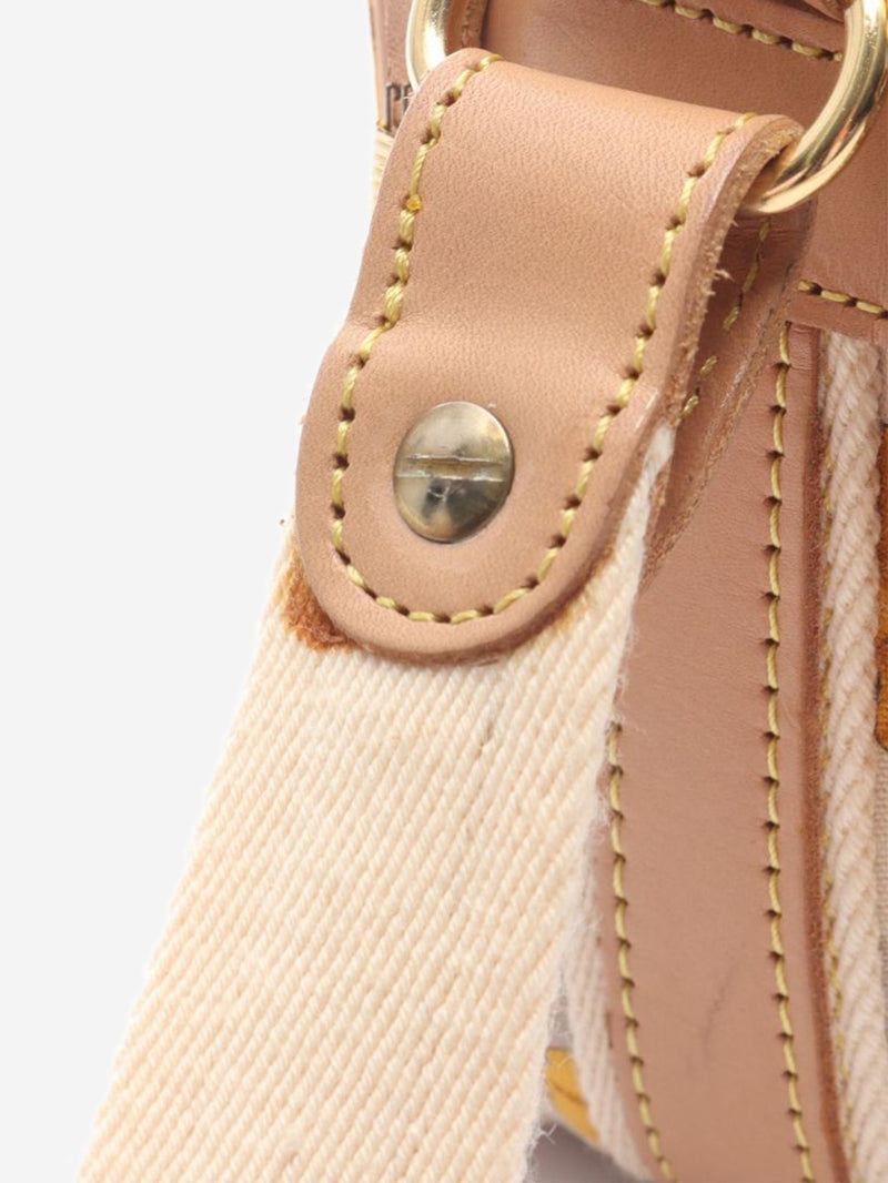 Multicolour canvas shoulder bag