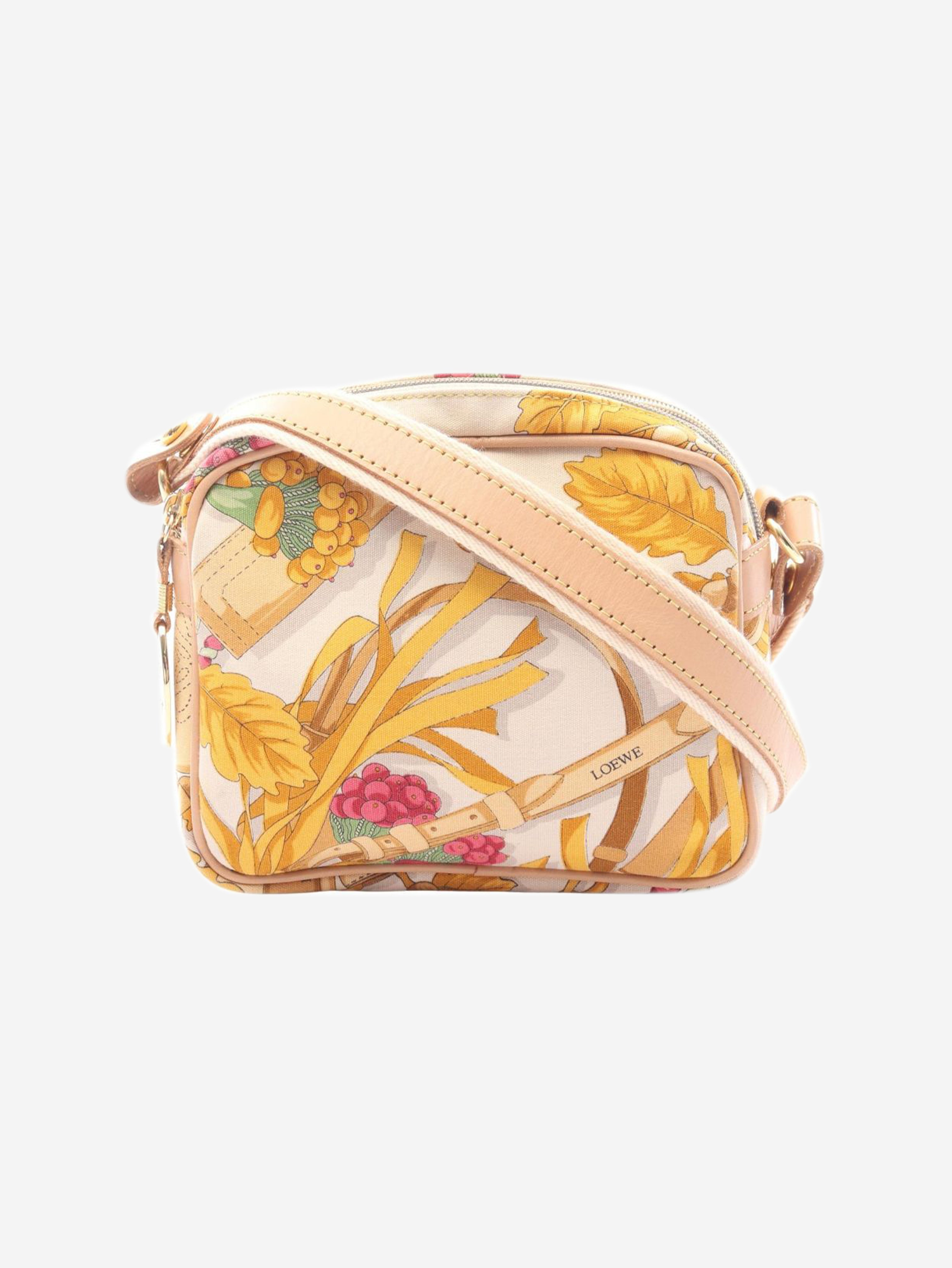 Multicolour canvas shoulder bag