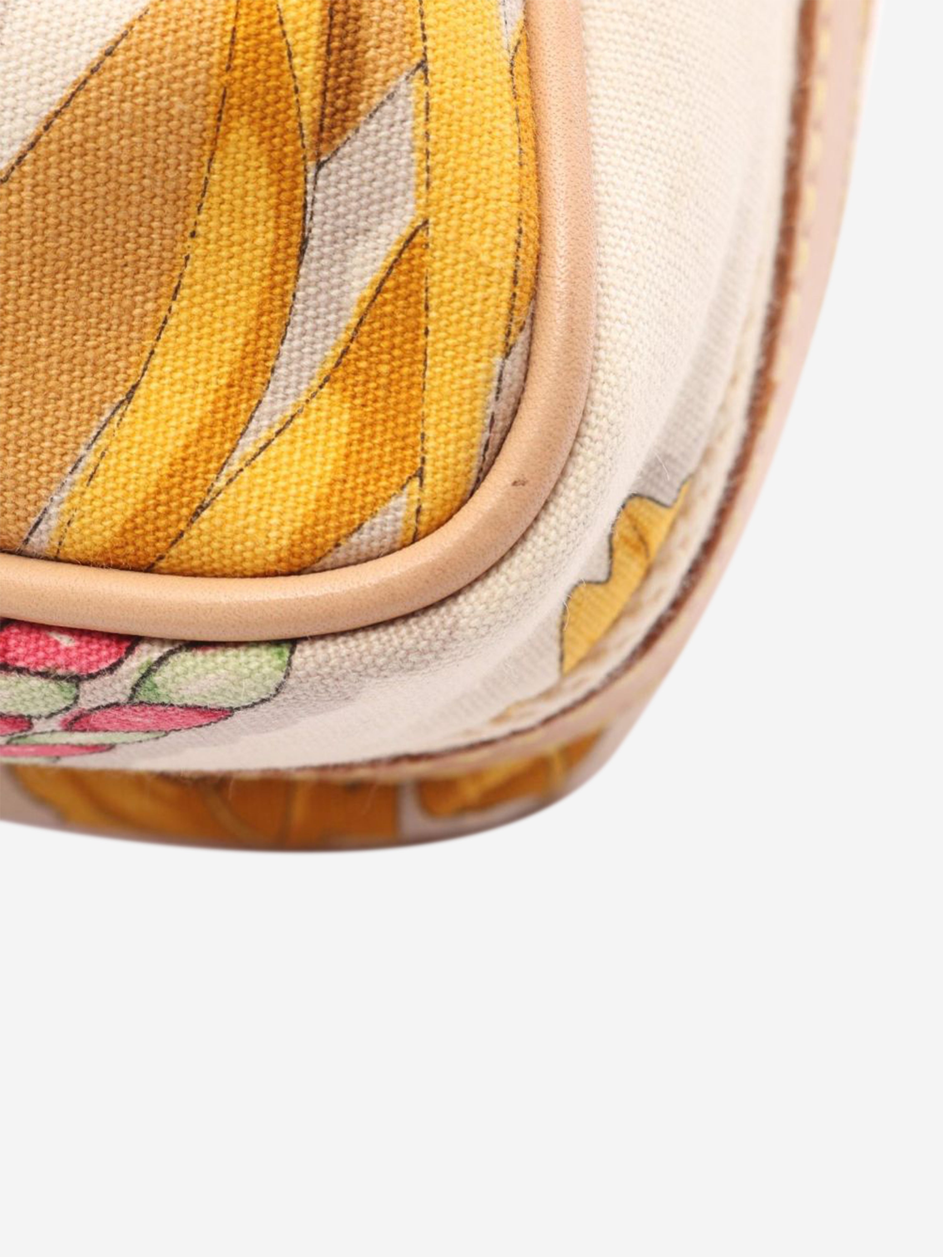 Multicolour canvas shoulder bag