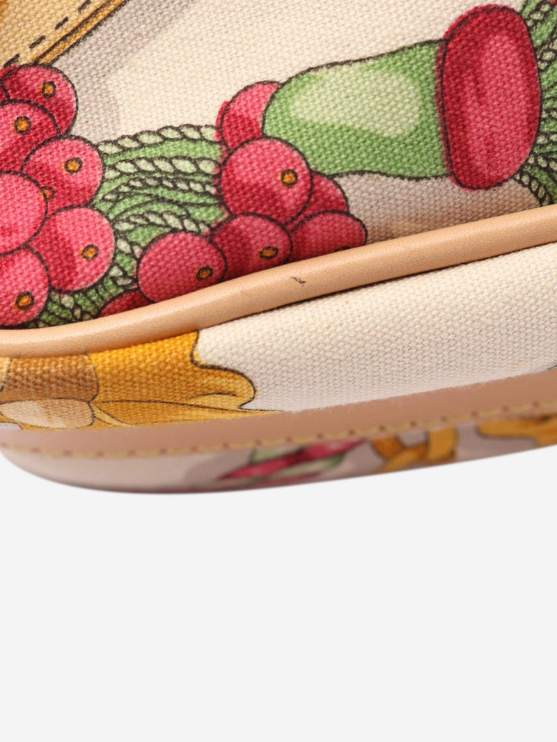 Multicolour canvas shoulder bag