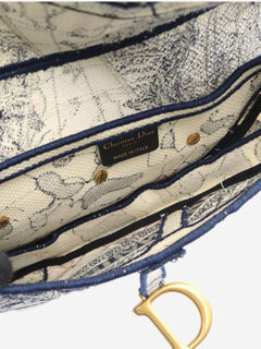 Cream and blue Toile De Jouy Saddle bag Shoulder bags Dior 
