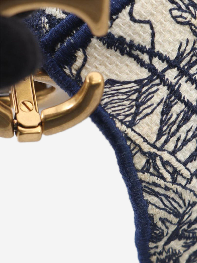 Cream and blue Toile De Jouy Saddle bag Shoulder bags Dior 