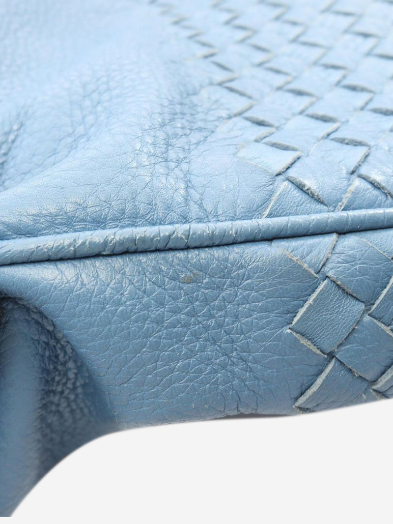 Blue Intrecciato leather shoulder bag