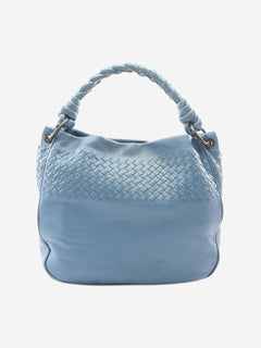 Blue Intrecciato leather shoulder bag