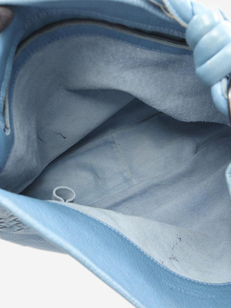 Blue Intrecciato leather shoulder bag