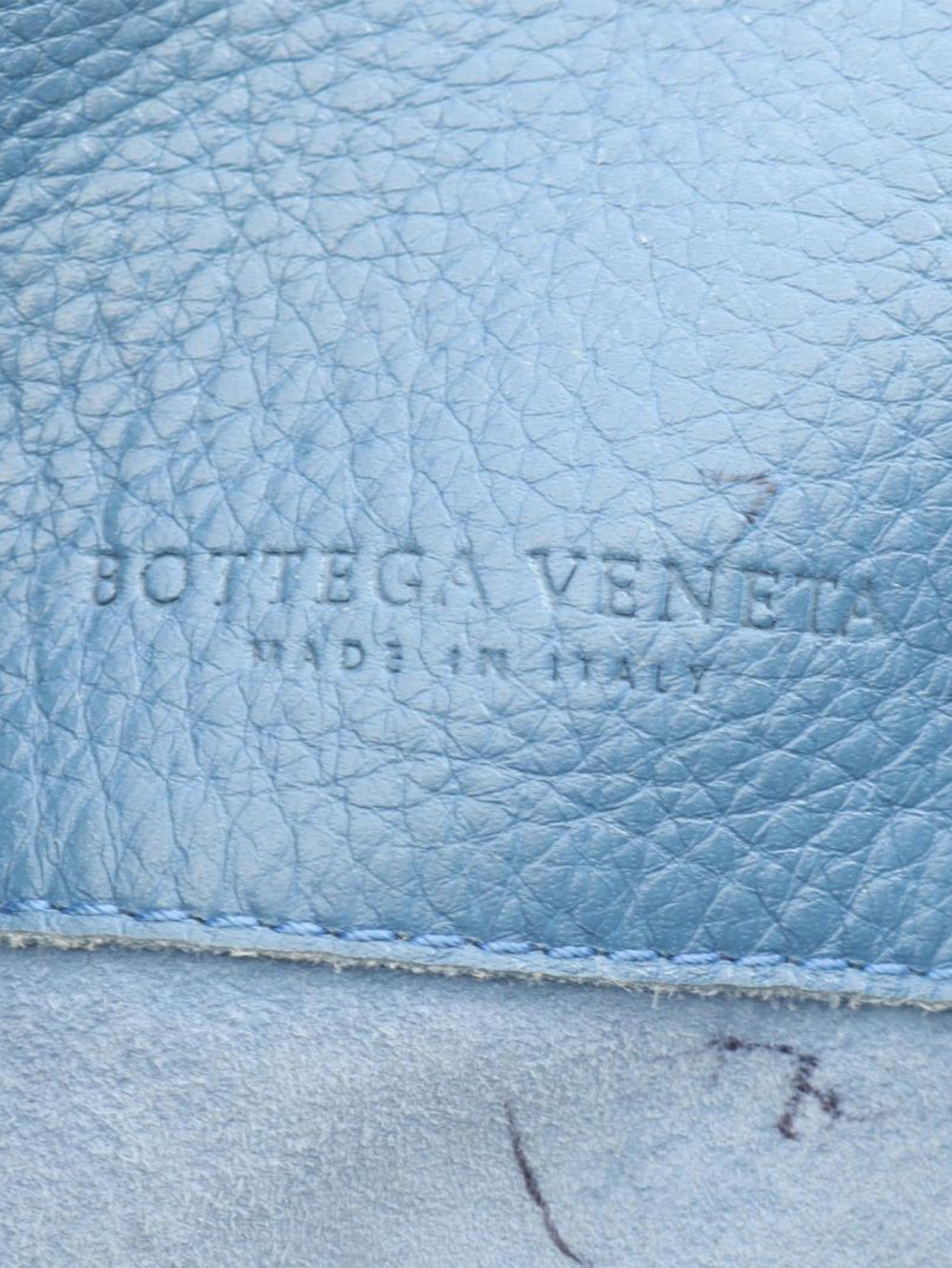 Blue Intrecciato leather shoulder bag