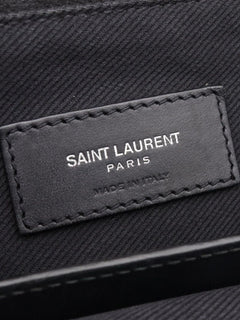 Black Shopping raffia & leather tote bag Tote Bags Saint Laurent 