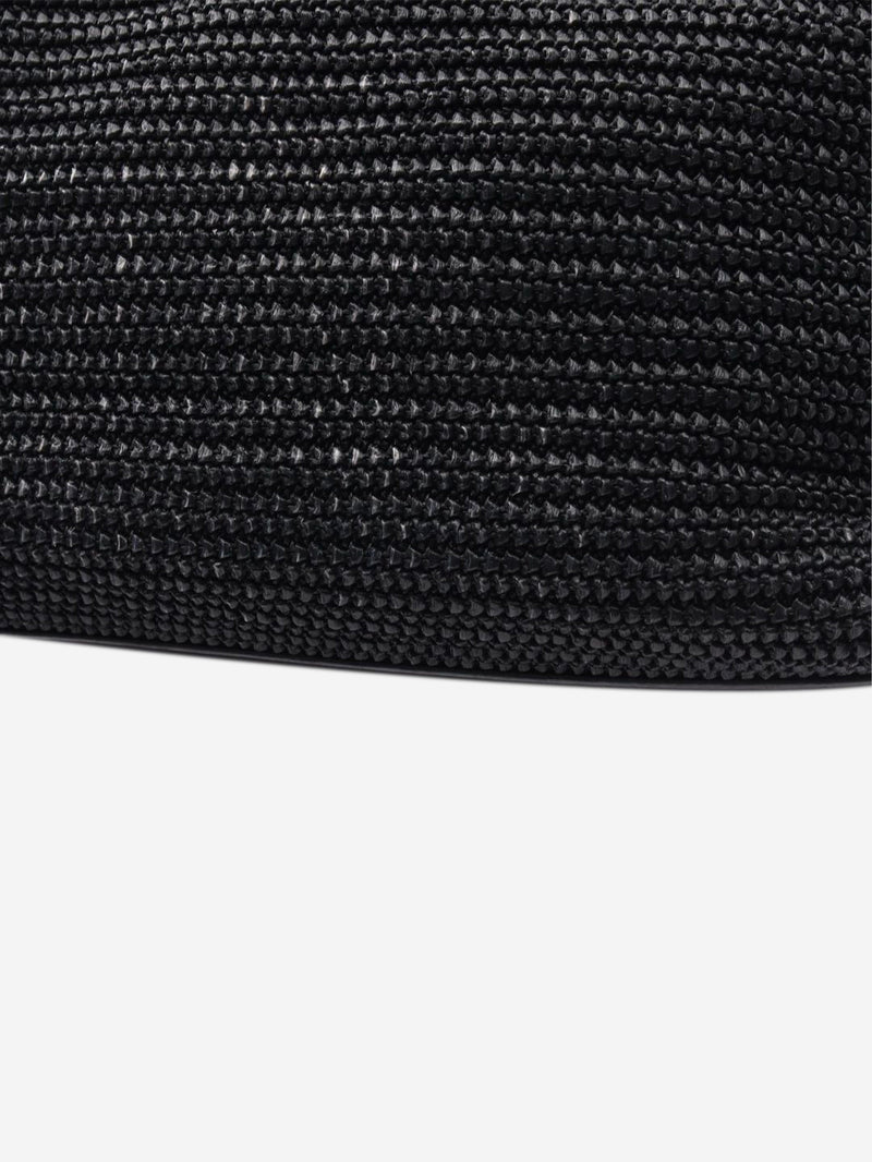 Black Shopping raffia & leather tote bag Tote Bags Saint Laurent 