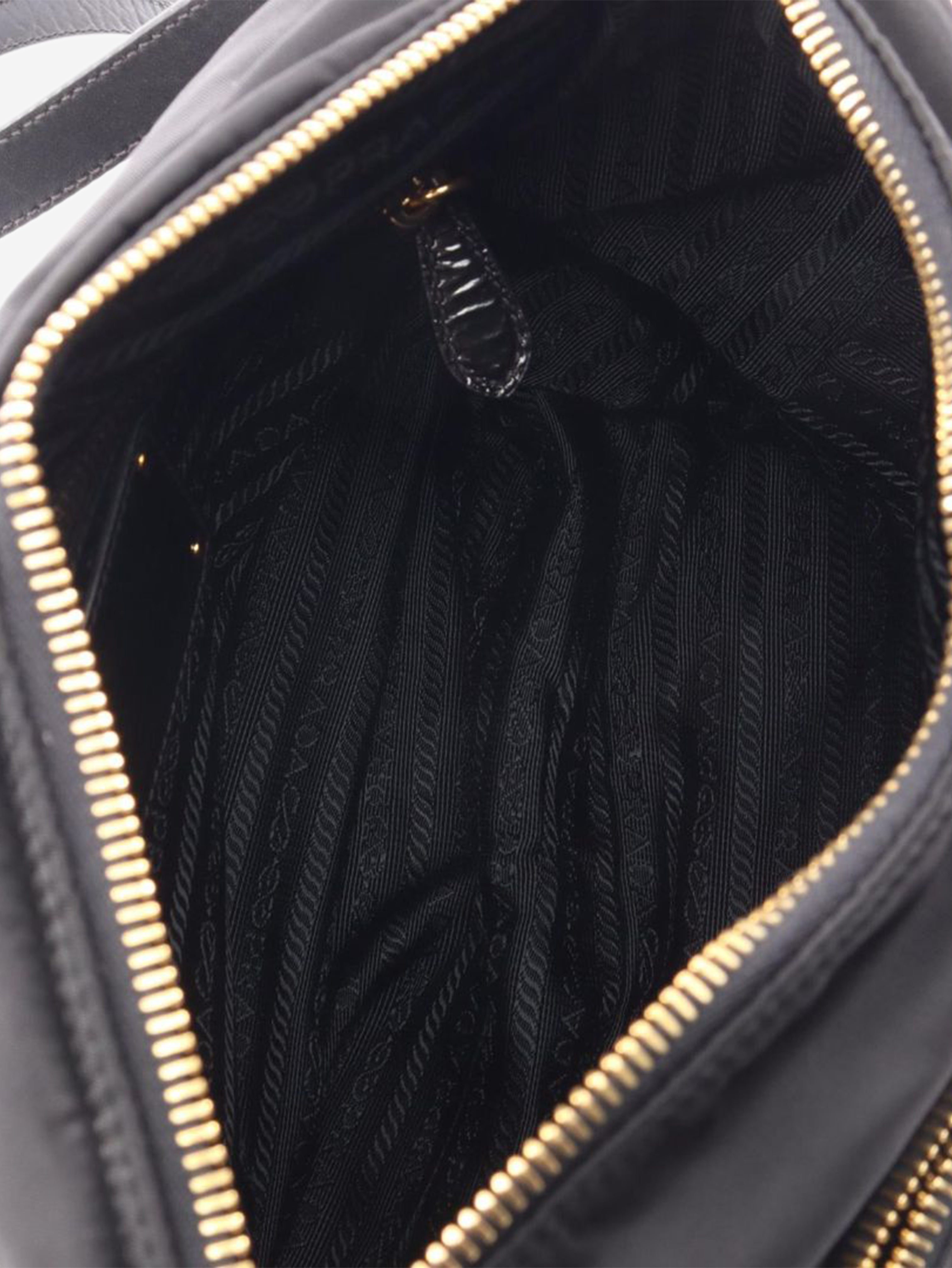 Black nylon satchel bag