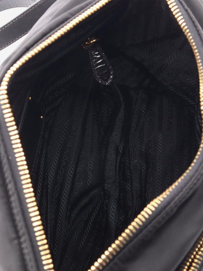 Black nylon satchel bag