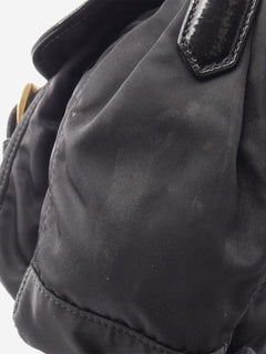 Black nylon satchel bag