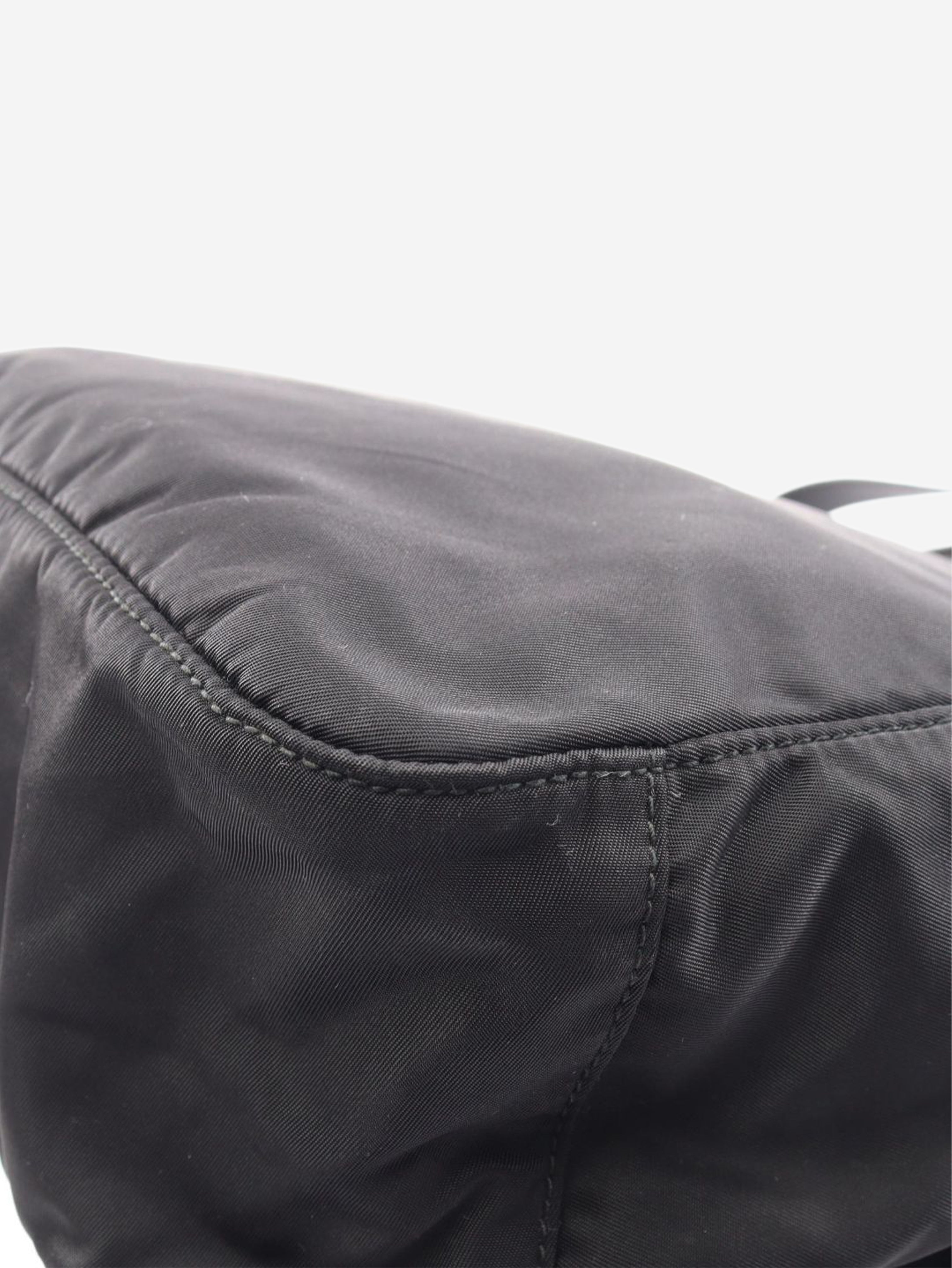 Black nylon satchel bag