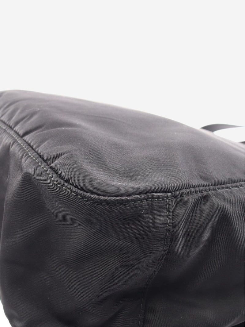 Black nylon satchel bag
