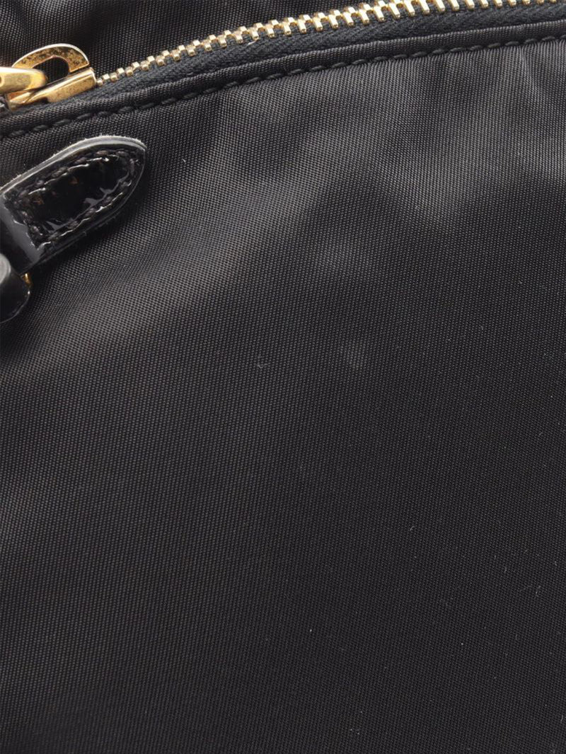 Black nylon satchel bag