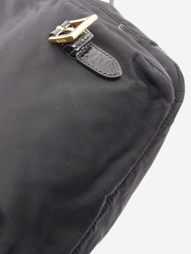 Black nylon satchel bag