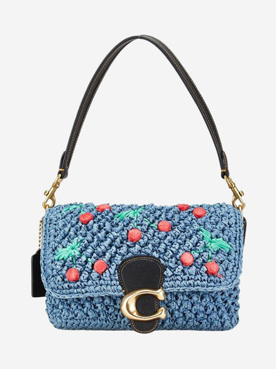 Blue cherry-applique straw 2way bag Cross-body bags Coach 