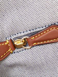 Coach Blue cherry-applique straw 2way bag