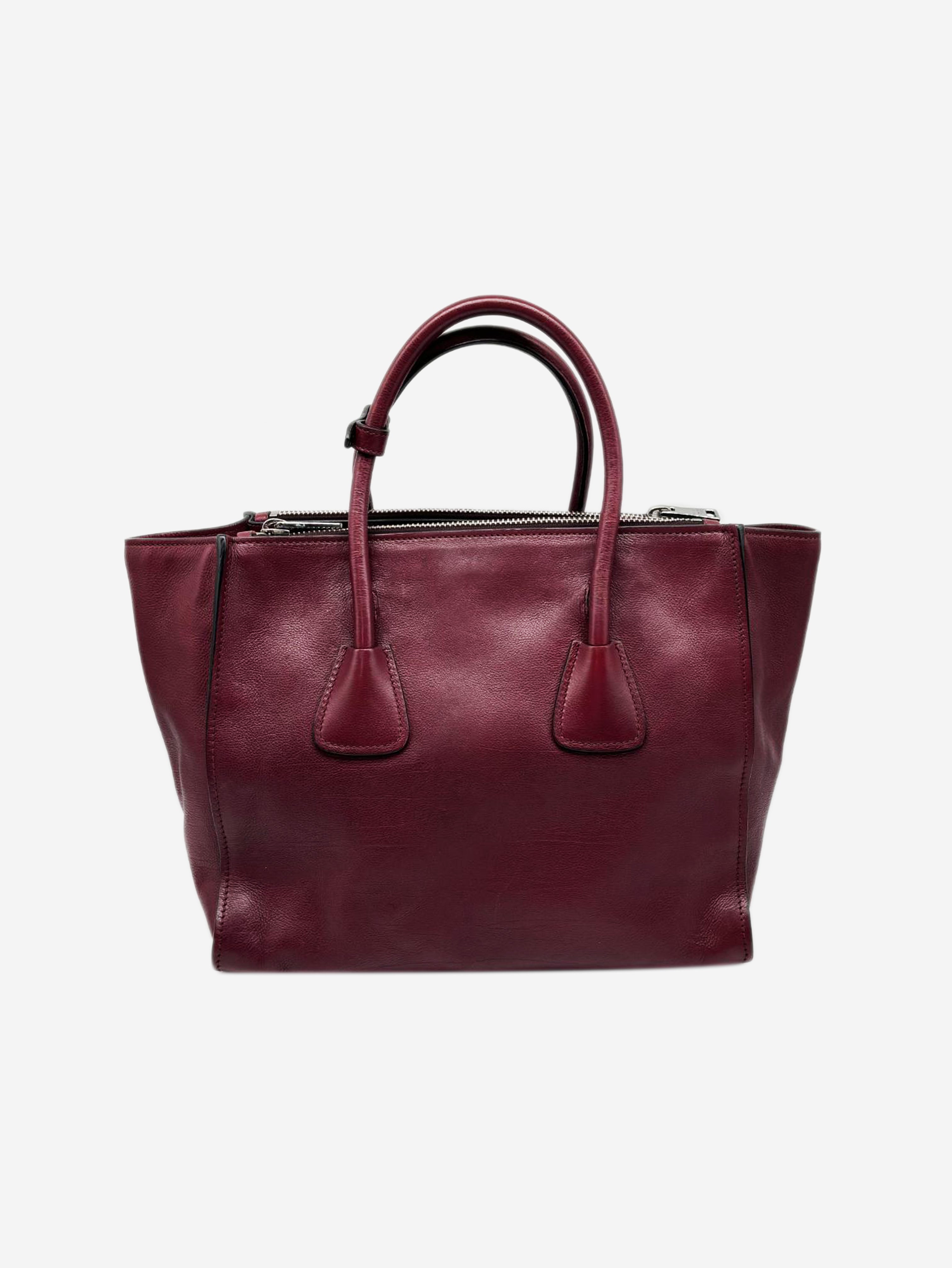Burgundy Glace Calf Twin Pocket Satchel bag