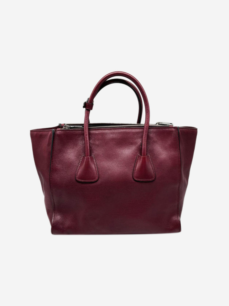 Burgundy Glace Calf Twin Pocket Satchel bag