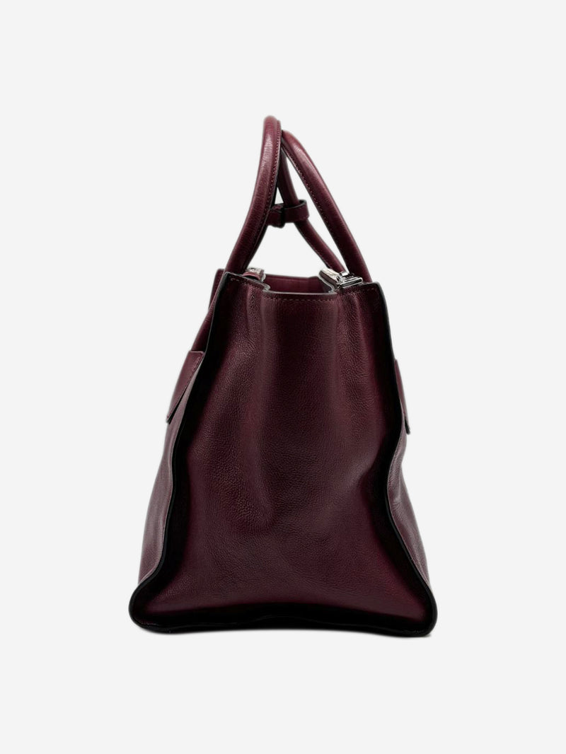 Burgundy Glace Calf Twin Pocket Satchel bag