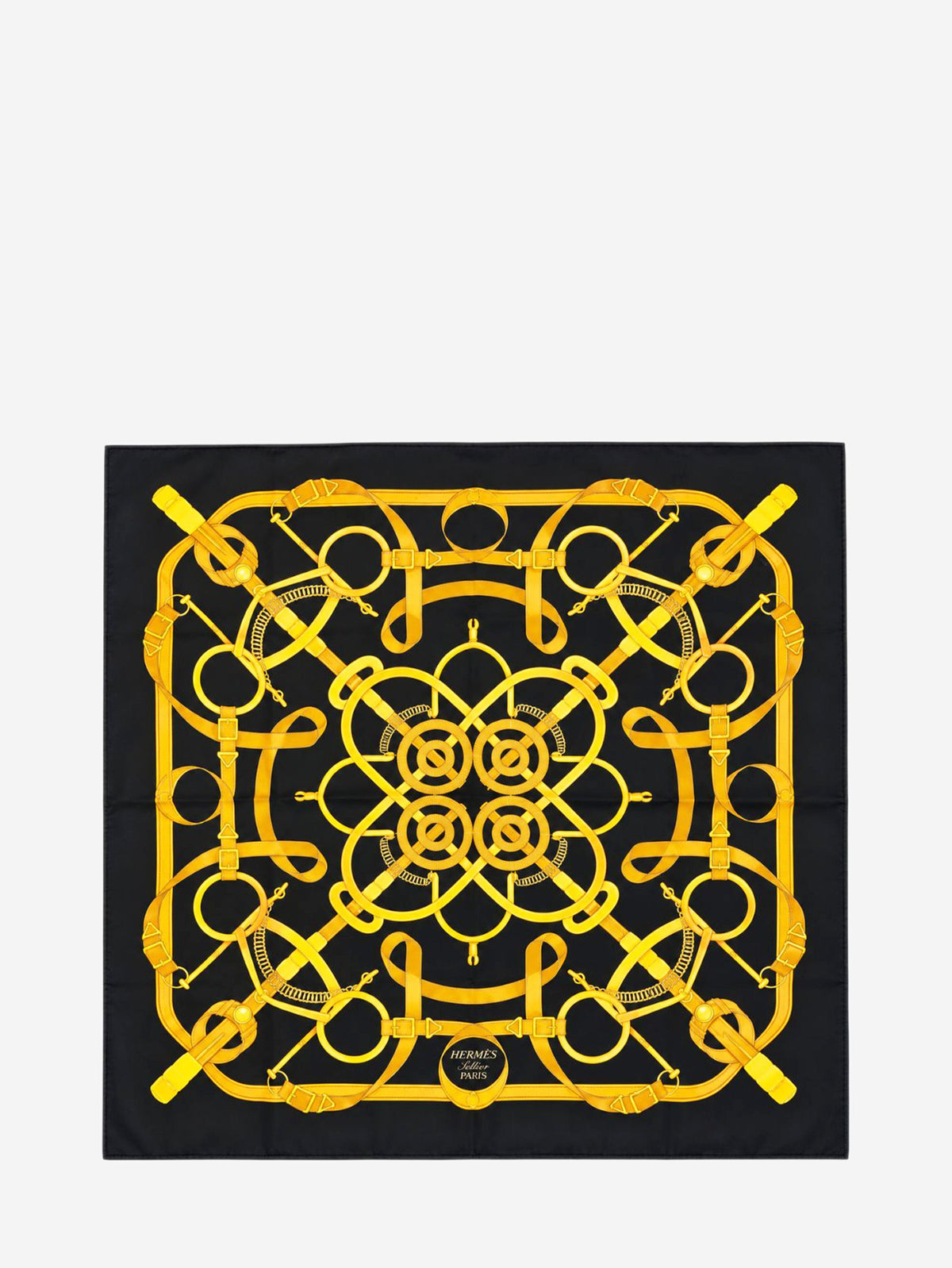 Black silk printed scarf Scarves Hermes 